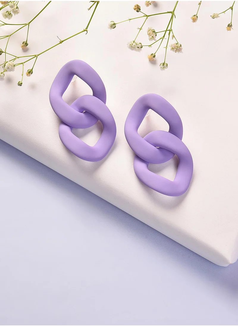 سوهي Purple Contemporary Stud Earrings