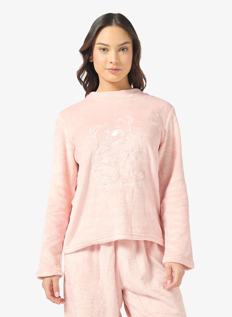 Ginger Cozy Velour Loungewear Pyjama Set - Image 3