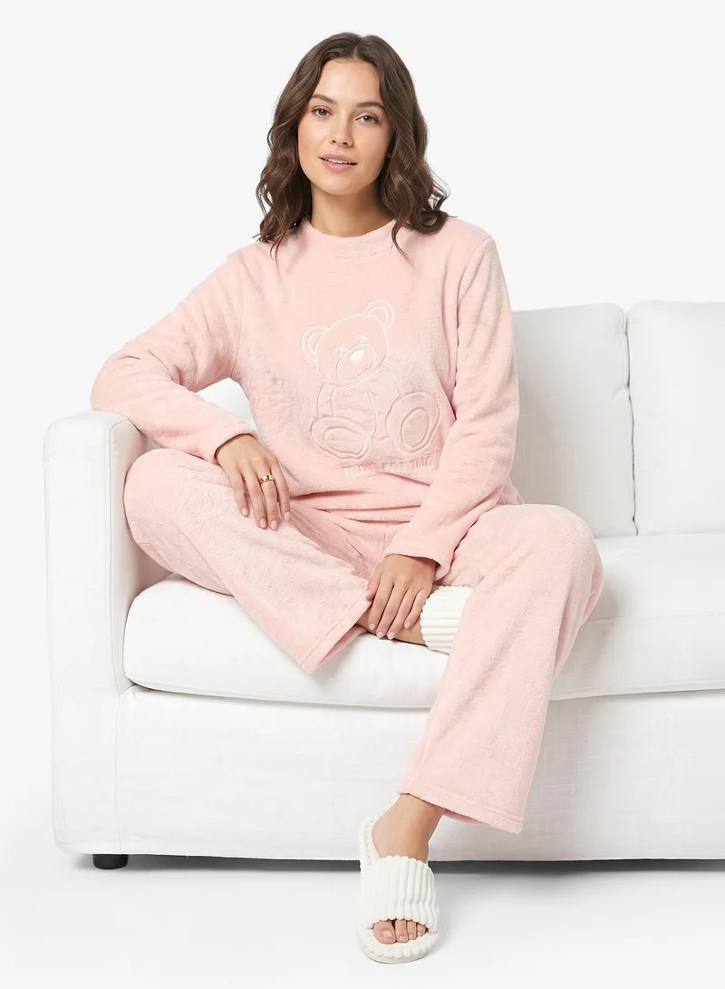 Ginger Cozy Velour Loungewear Pyjama Set