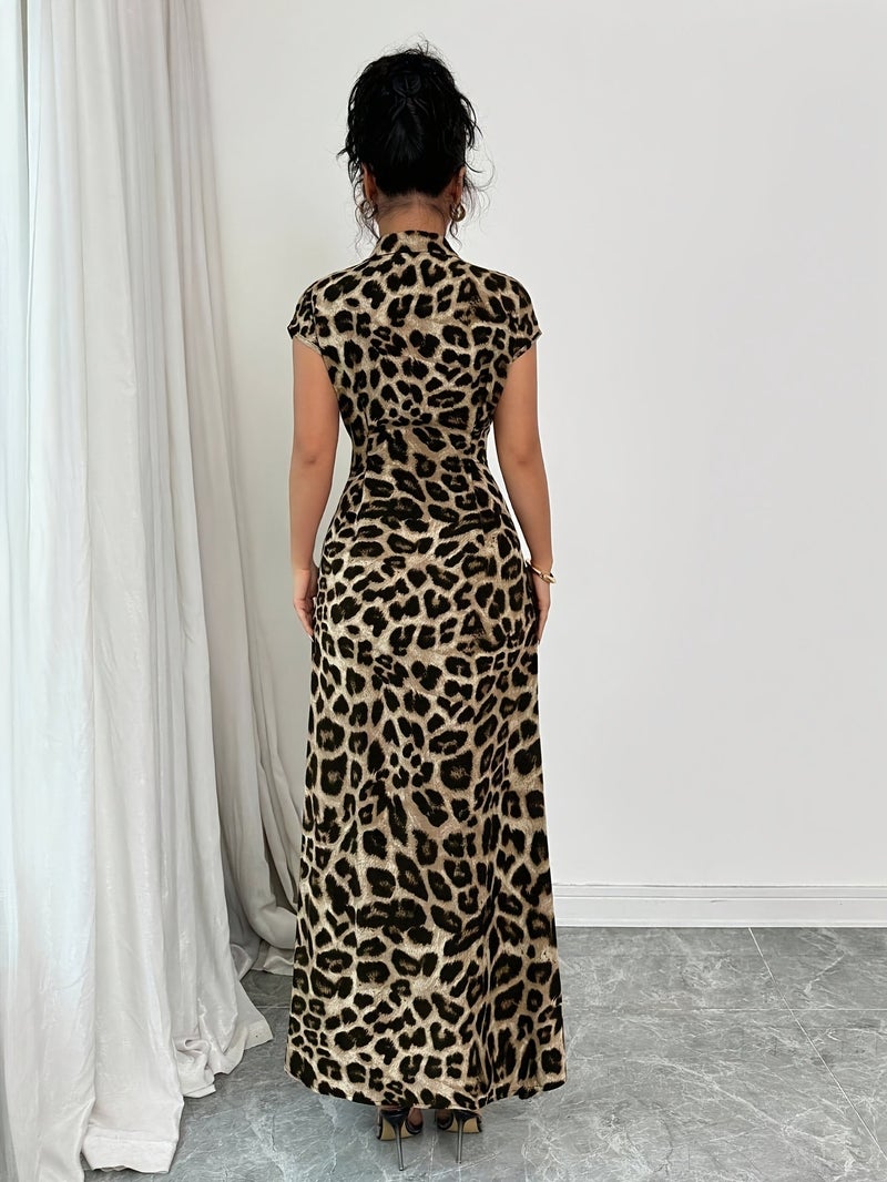 Western Spring\u002FSummer New Random Print Random Trim Vacation Style Elegant Casual Shirt Dress Long Dress - Image 4