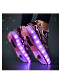 دوبكارت حذاء تزلج لامع بإضاءة LED قابل لإعادة الشحن عبر USB مع عجلات قابلة للإزالة وتصميم فريد - هدية عيد ميلاد مثالية للأطفال  - Image 5