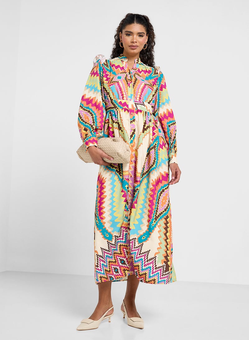 ELLA Printed Shirt Dress - Image 1
