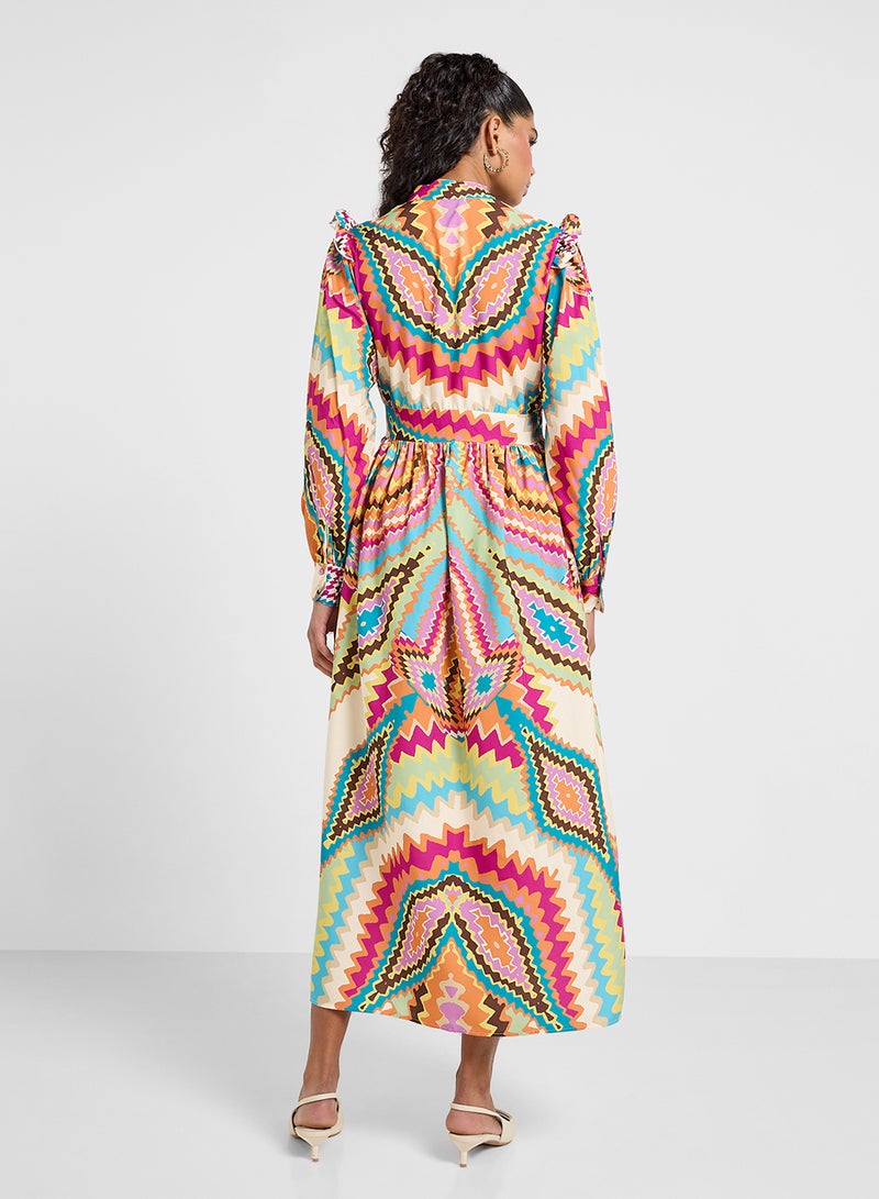 ELLA Printed Shirt Dress - Image 2