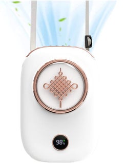 Excefore Mini Hanging Neck Fan Portable Eyelash Fan Necklace Fan with Adjustable Lanyard and Bracket USB Rechargeable Hands Free for Women Kids Girls Men Outdoor Travel Camping  - Image 1