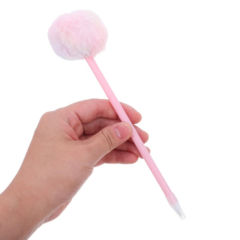 Pink Fluffy Pompom Ballpoint Pens 10 Pack Gel Ink Cute Writing Pens for Students - Image 5
