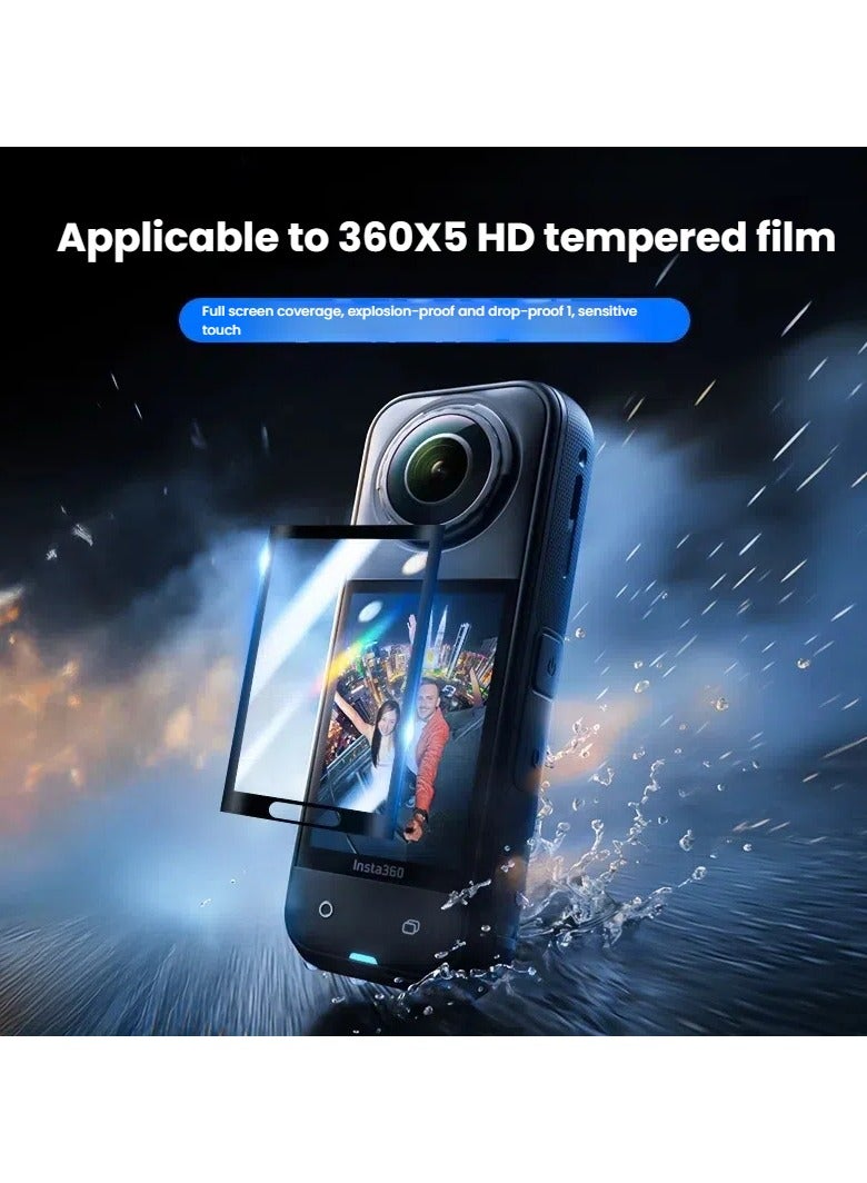 general 2pcs Insta360 X5 screen tempered film, 9H hardness material, panoramic sports camera professional protection accessories - Image 2