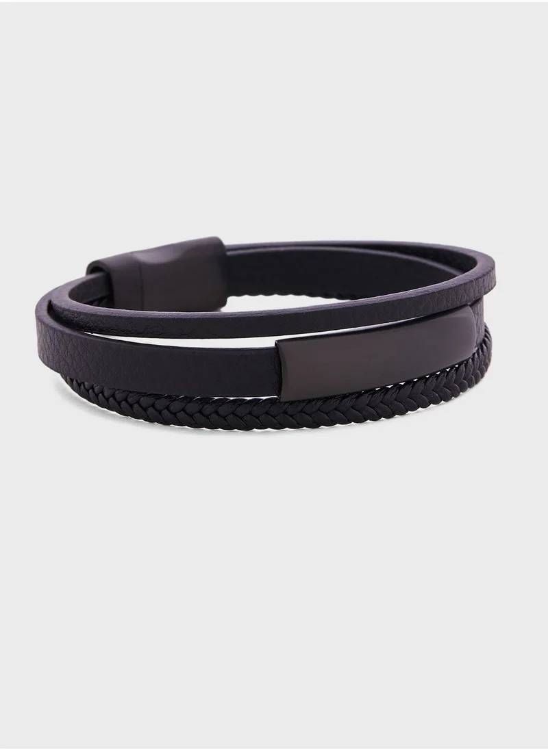 Robert Wood Genuine Leather Casual Bracelet