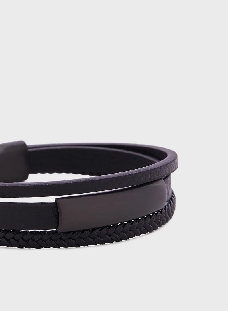 Robert Wood Genuine Leather Casual Bracelet