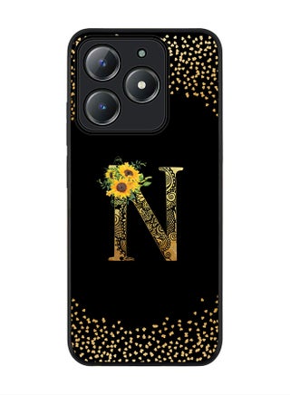 Custom Floral Monogram - N ( Black )