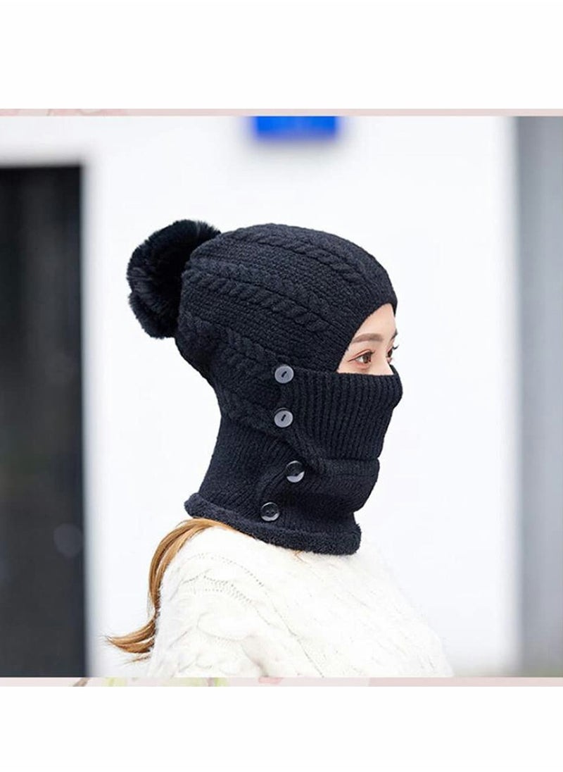 Slouchy Beanie for Men/Women Knit Hat, Baggy Cap Winter Knit Hat Fleece Lined Beanie Winter Scarf Mask Set for Women, Girls Warm Hat Earmuffs Cap with Pom - pzsku/ZD64CEC96139E60A7B5B8Z/45/_/1717056510/d2f3ed49-f4d4-40e4-afae-0312235a065c