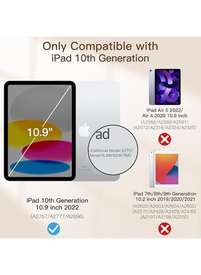 جي تيك حافظة مغناطيسية لجهاز ايباد 10 10.9 انش موديل 2022 الجيل العاشر مع غطاء رفيع مغناطيسي مع خاصية الاستيقاظ التلقائي باللون الاسود - Image 2