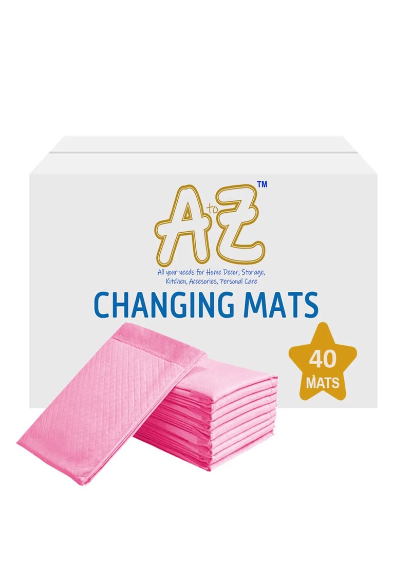 A TO Z A To Z - Disposable Changing mats (45x60cm) Large, Pack Of 40 - Pink  - Image 1