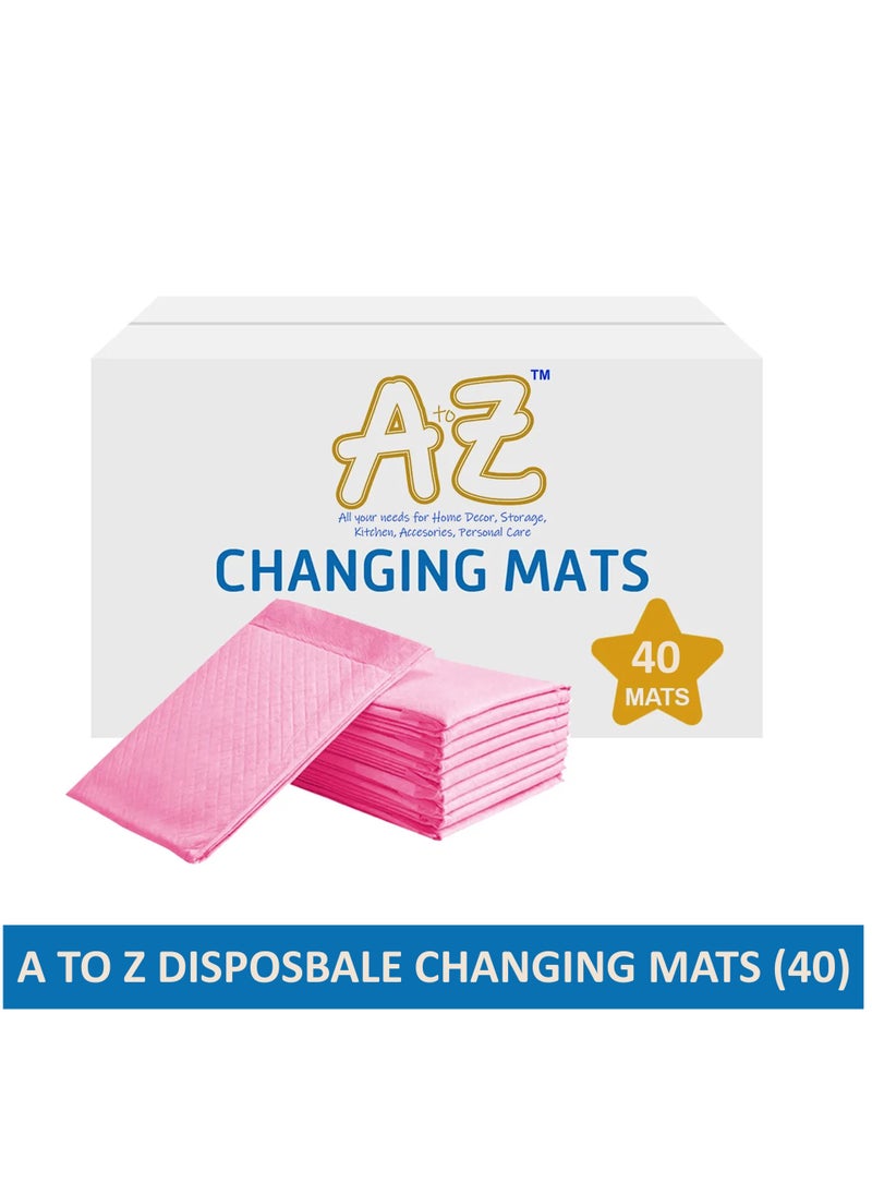 A TO Z A To Z - Disposable Changing mats (45x60cm) Large, Pack Of 40 - Pink  - Image 2