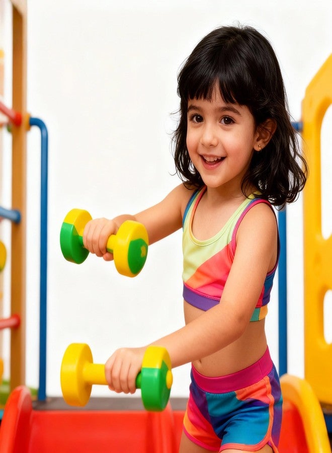 Toddmomy Kids Dumbbell Toy, 1 Pair Kids Weight Lifting Set Plastic Dumbbell Toy Gym Sports Workout Equipment for Toddlers - Image 2
