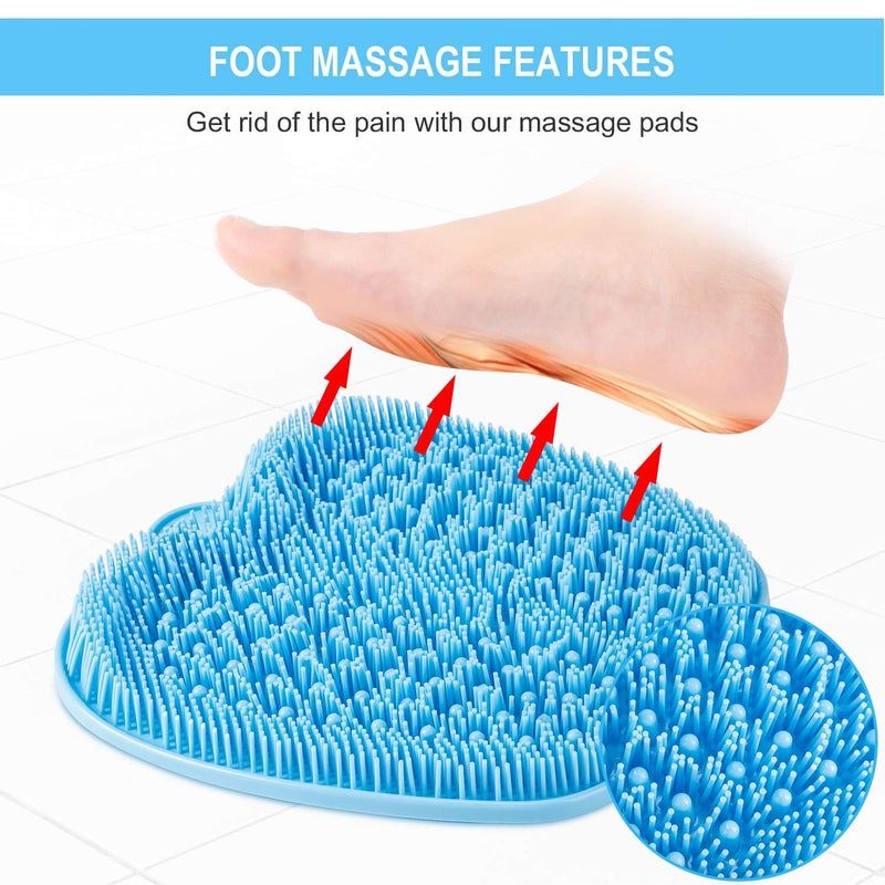 بيسكار Larger Foot Scrubber Mat with Non-Slip Suction Cups- Cleans, Smooths, Exfoliates  Massages Without Bending, Circulation  Soothes Tired Feet, Great for Shower or Bathtub - Image 5