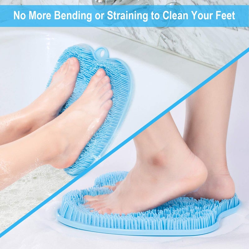 بيسكار Larger Foot Scrubber Mat with Non-Slip Suction Cups- Cleans, Smooths, Exfoliates  Massages Without Bending, Circulation  Soothes Tired Feet, Great for Shower or Bathtub - Image 2
