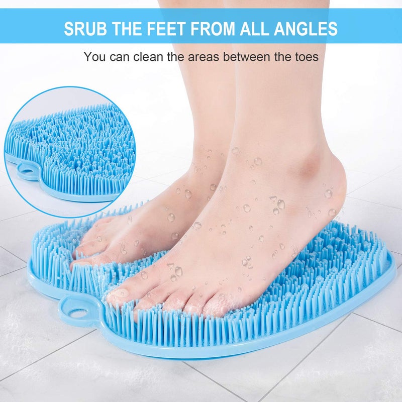 بيسكار Larger Foot Scrubber Mat with Non-Slip Suction Cups- Cleans, Smooths, Exfoliates  Massages Without Bending, Circulation  Soothes Tired Feet, Great for Shower or Bathtub - Image 3