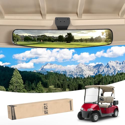 10L0L Universal Adjustable Golf Cart Panoramic Rear View Mirror Rotatable 270 Rotation 165Wide Angle Full Rearview Golf Cart Mirror for EZ Go Club Car Yamaha - Image 1