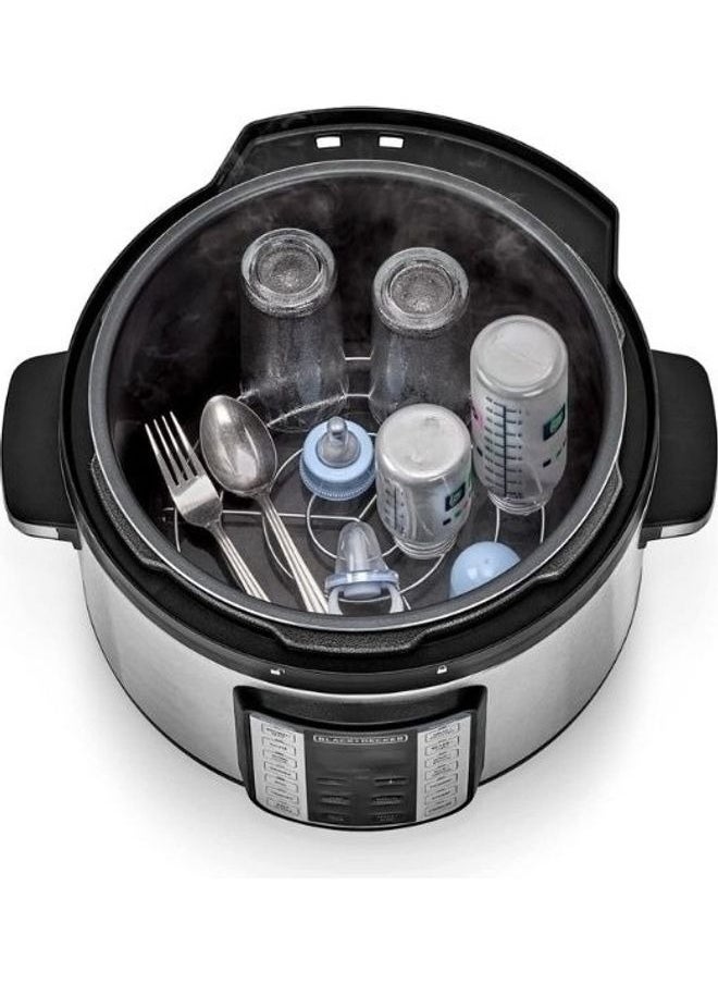 BLACK&DECKER - Electric Pressure Cooker, 10L, 1350W, Multifunctional Smart Programs, Black/Silver ( PCP1010 ) - Image 1