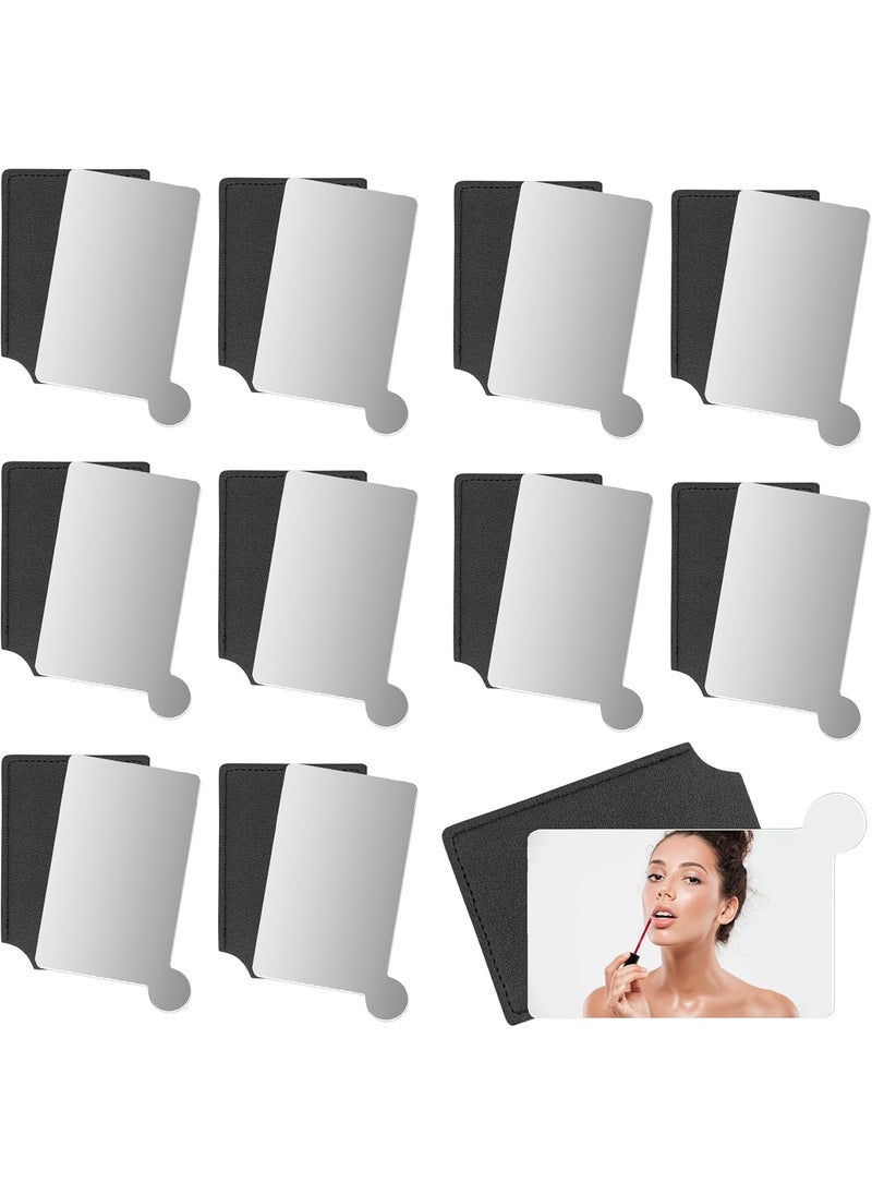Framendino - Framendino, 10 Pack Stainless Steel Mirror Credit Card Pocket with Leather Case for Men Women - Image 1