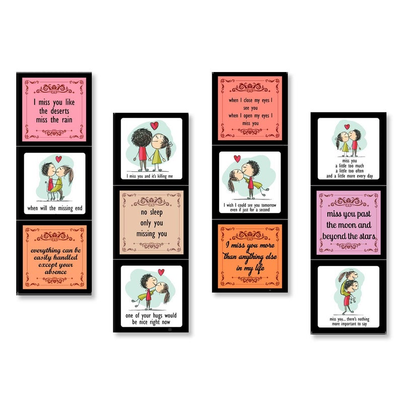 exciting Lives صندوق رسالة أفتقدك - هدية لعيد الميلاد، الذكرى السنوية، عيد الحب، عيد الميلاد - لصديقة، صديق، زوج، زوجة - 8 x 8 x 2.5 سم، أحمر، 1 قطعة - Image 3