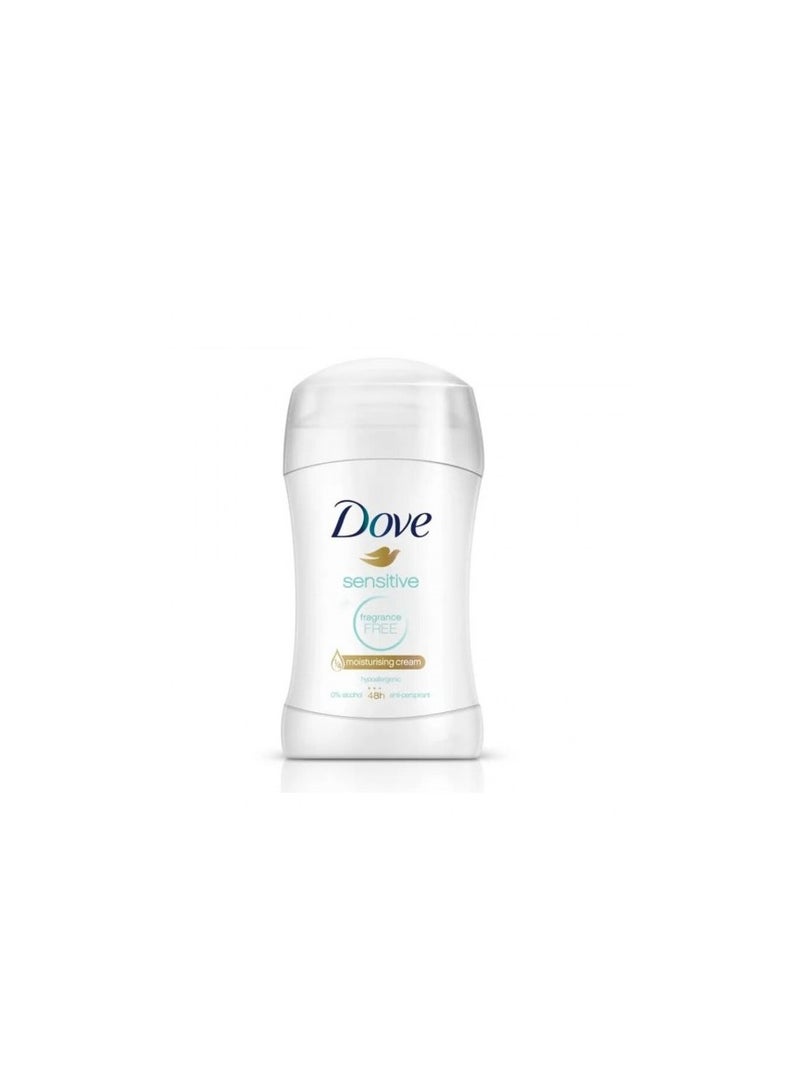 Dove Dove Sensitive Fragrance-Free 48H Anti-Perspirant Deodorant Stick, 40 ml.