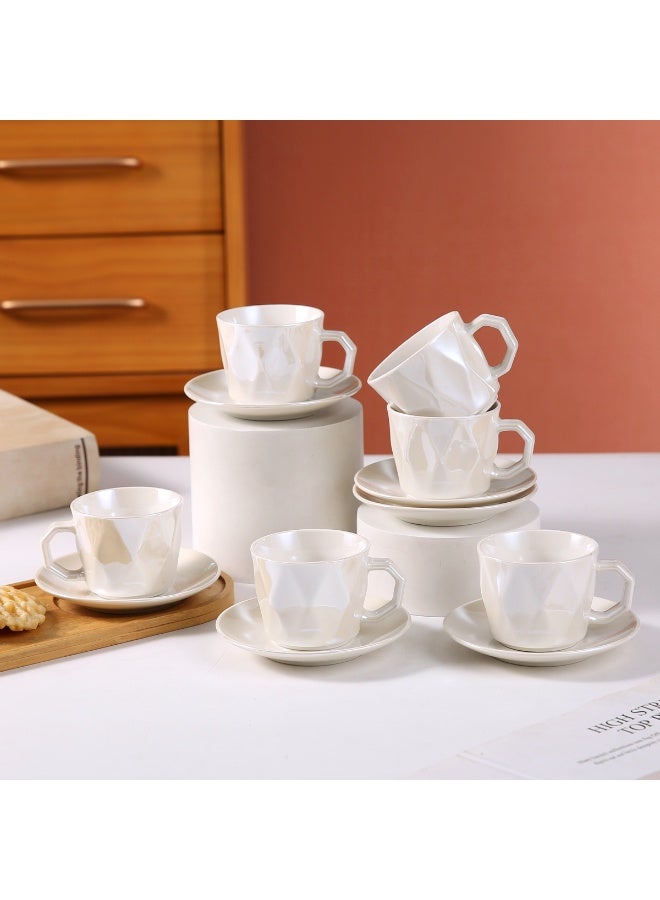 OASIS-TH 6 Sets of Luxurious Ceramic Turkish Arabic Coffee Cup Tea Cup Set - Image 1