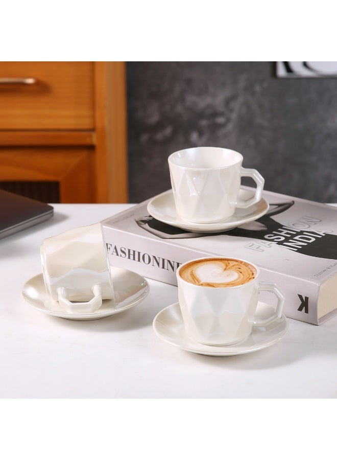 OASIS-TH 6 Sets of Luxurious Ceramic Turkish Arabic Coffee Cup Tea Cup Set - Image 2