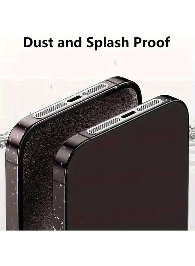 شبكة مانعة للغبار للسماعات من المعدن الأسود لسلسلة iPhone 15 و14 و13 و12 - Image 4