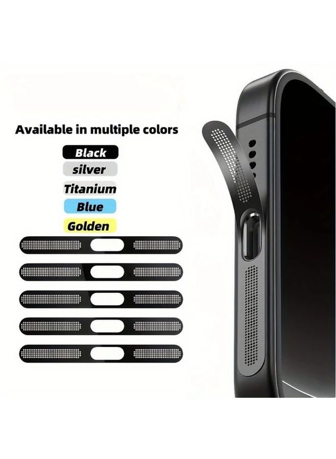 شبكة مانعة للغبار للسماعات من المعدن الأسود لسلسلة iPhone 15 و14 و13 و12 - Image 2