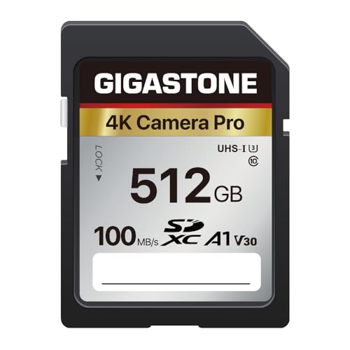 Gigastone 5Years Data Recovery GIGASTONE SD Card 512GB Memory Card 4K Pro Series Speed Up to 150MBs Compatible with Digital Camera SDXC A1 V30 UHSI - Image 1