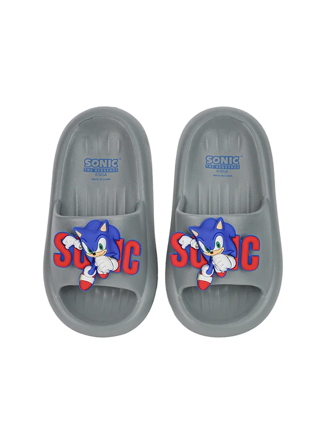 Urbanhaul  UrbanHaul Boys Sega Sonic Print Slip on Sliders For Kids Suitable for Daily Use :- Grey for Men | Best Price UAE