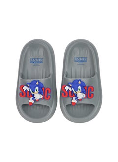 UrbanHaul UrbanHaul Boys Sega Sonic Print Slip on Sliders For Kids Suitable for Daily Use :- Grey  - Image 3
