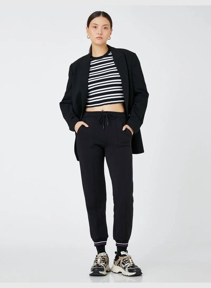 KOTON Ribbed Drawstring Jogger Sweatpants