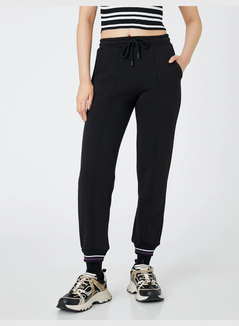 KOTON Ribbed Drawstring Jogger Sweatpants