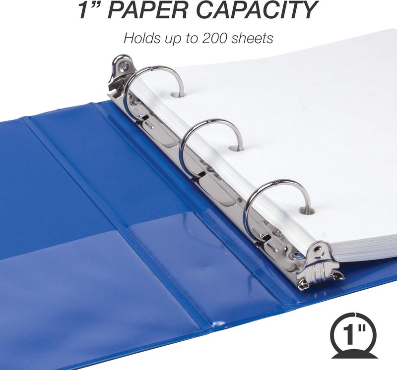 Samsill Economy 1 Inch Mini 3 Ring Binder Made in The USA 91 x 75 Round Ring Binder NonStick Customizable Cover Assorted Fashion 6 Pack - Image 3