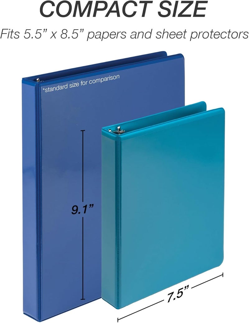 Samsill Economy 1 Inch Mini 3 Ring Binder Made in The USA 91 x 75 Round Ring Binder NonStick Customizable Cover Assorted Fashion 6 Pack - Image 4