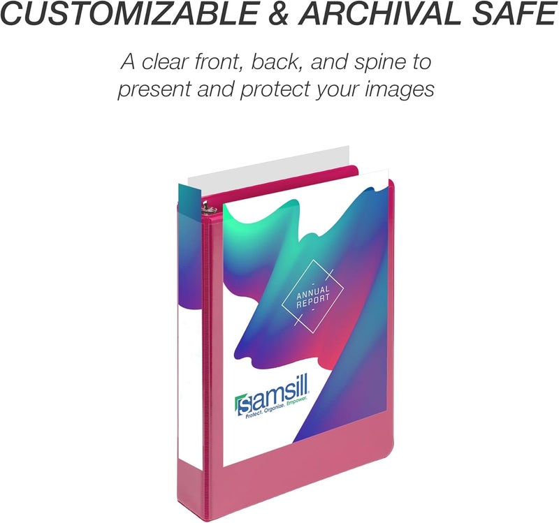 Samsill Economy 1 Inch Mini 3 Ring Binder Made in The USA 91 x 75 Round Ring Binder NonStick Customizable Cover Assorted Fashion 6 Pack - Image 5