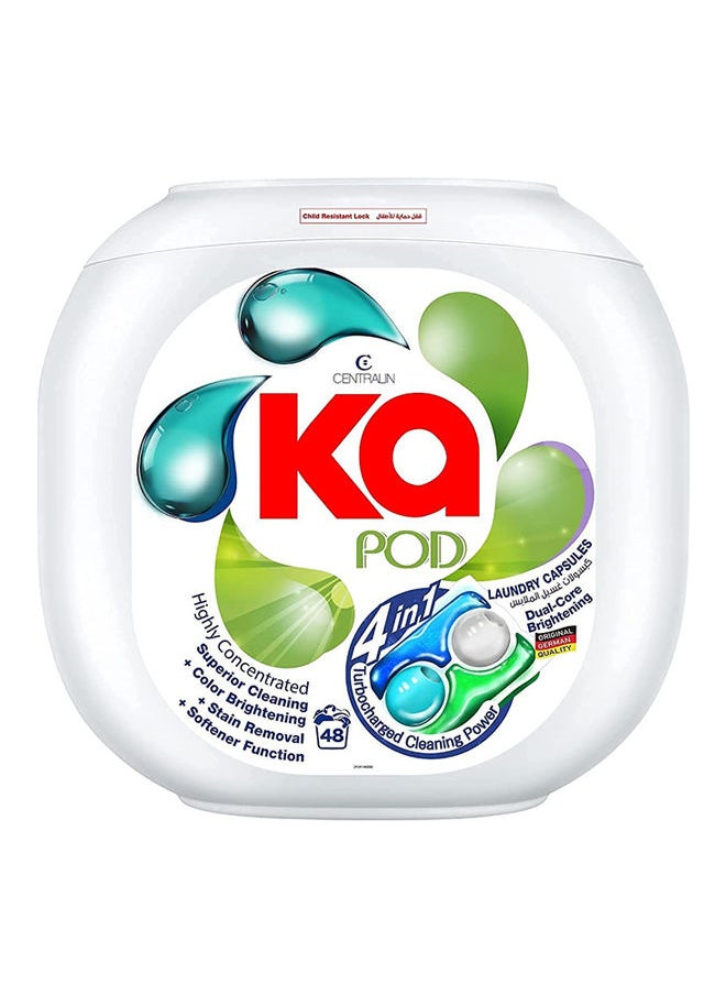 KA KA 4 in 1 PODS, 99.9% Anti-Bacterial Laundry Detergent, 48 Capsules, German Formulated Laundry Pods, Washing Liquid Capsules, Original Scent 