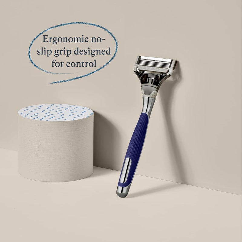 Harry's Razors for Men - Winston Chrome Razor Handle, 1 Handle and 1 Razor Blade Refill (German-Engineered Blades with Lubricating Strip and Precision Trimmer) - Image 3