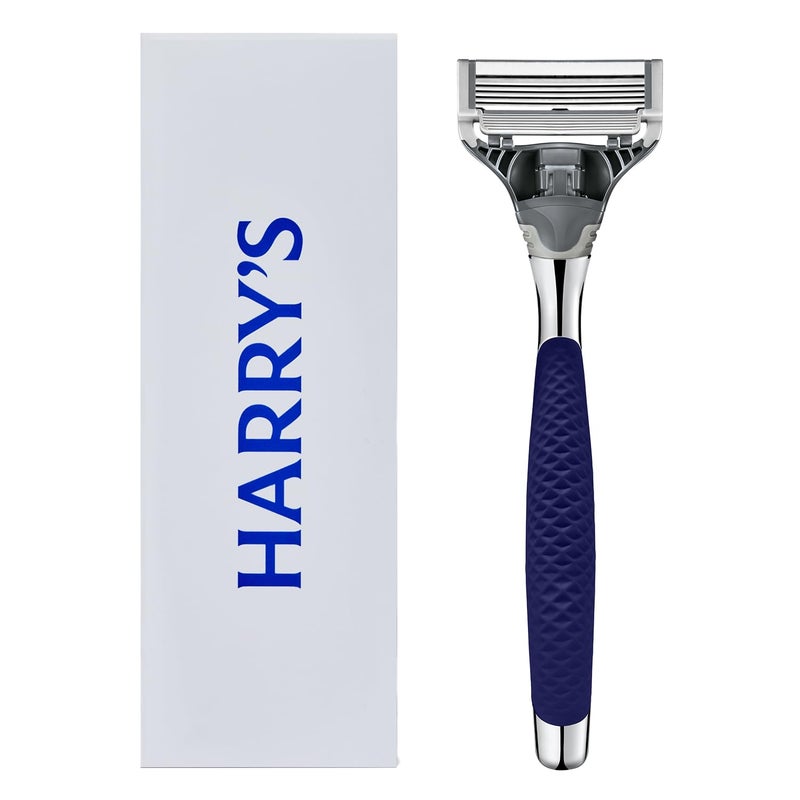 Harry's Razors for Men - Winston Chrome Razor Handle, 1 Handle and 1 Razor Blade Refill (German-Engineered Blades with Lubricating Strip and Precision Trimmer) - Image 1