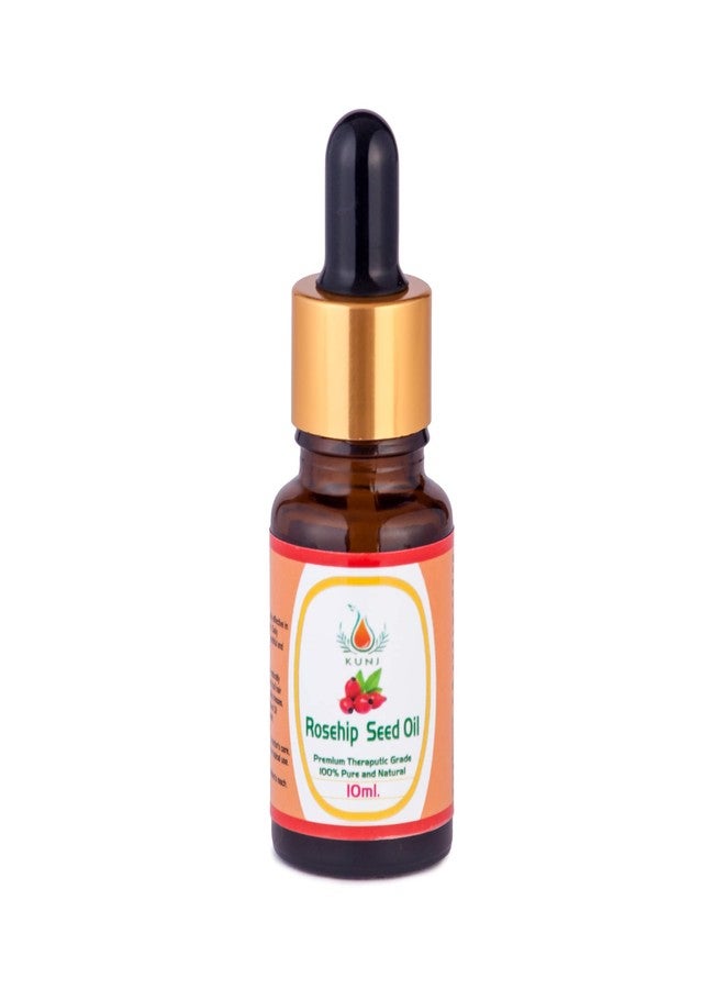 KUNJ Rosehip Seed Oil (Rosa rubiginosa) 10ML - 100% Pure & Natural, Cold Pressed, Undiluted - Therapeutic Grade Oil for Skin Care, Hydration, Anti-Aging & Radiance - Image 1