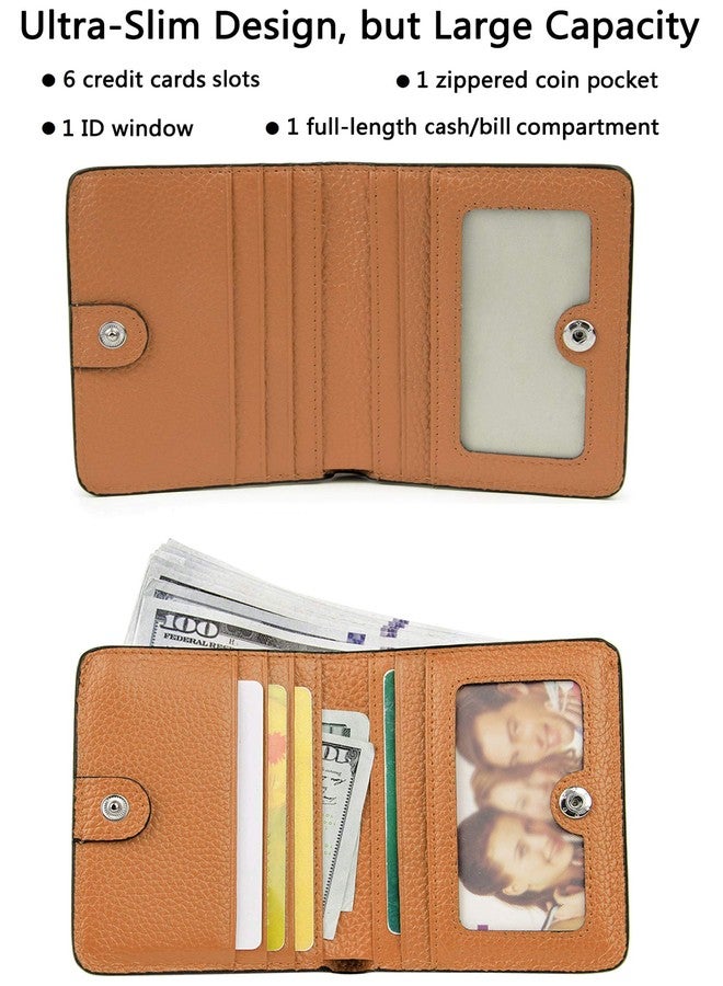 AINIMOER Small Leather Wallet for Women, Ladies Credit Card Holder RFID Blocking Women's Mini Bifold Pocket Purse, Brown - Image 2