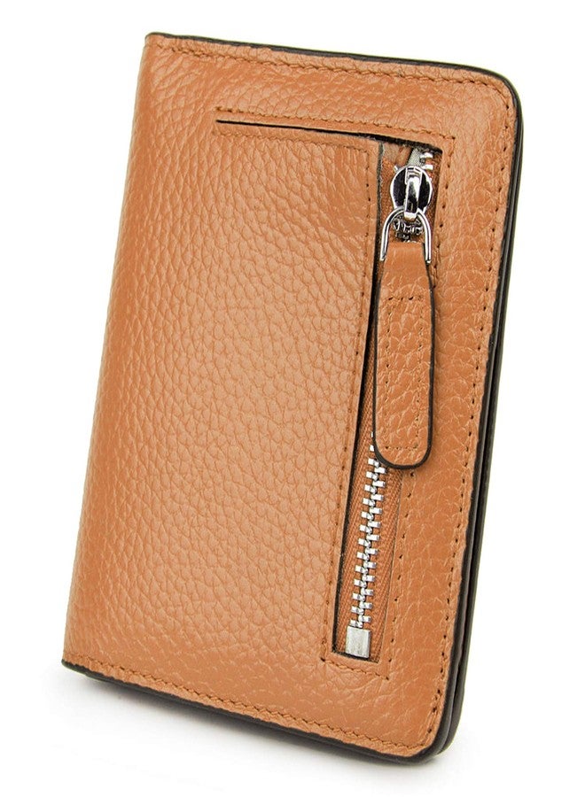 AINIMOER Small Leather Wallet for Women, Ladies Credit Card Holder RFID Blocking Women's Mini Bifold Pocket Purse, Brown - Image 1