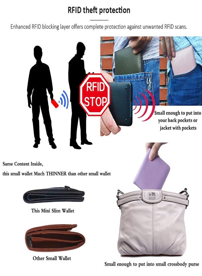 AINIMOER Small Leather Wallet for Women, Ladies Credit Card Holder RFID Blocking Women's Mini Bifold Pocket Purse, Brown - Image 4