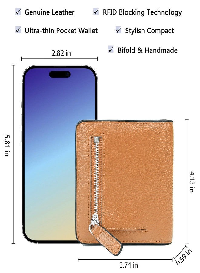 AINIMOER Small Leather Wallet for Women, Ladies Credit Card Holder RFID Blocking Women's Mini Bifold Pocket Purse, Brown - Image 5