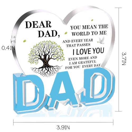 ilifemate Gifts for Dad, Dad Birthday Gift - Acrylic Heart Plaque 3.9 × 3.7 × 0.4inch, Dad Gifts from Daughter Son Wife, Memorial Gifts for Loss of Dad - Image 5