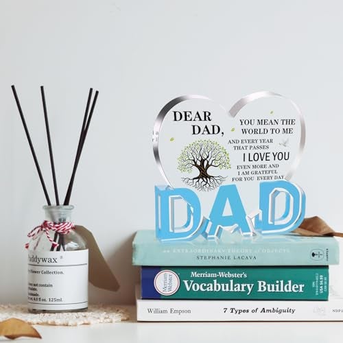 ilifemate Gifts for Dad, Dad Birthday Gift - Acrylic Heart Plaque 3.9 × 3.7 × 0.4inch, Dad Gifts from Daughter Son Wife, Memorial Gifts for Loss of Dad - Image 4