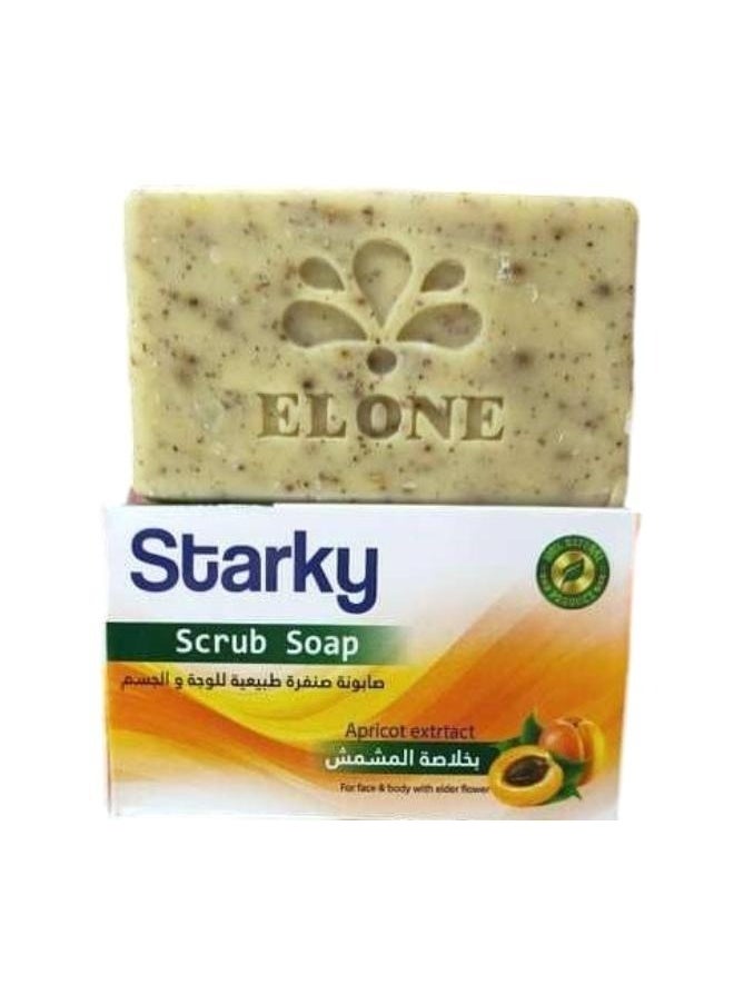 Starky - Natural scrub soap for face and body with apricot extract 100gm - Image 1