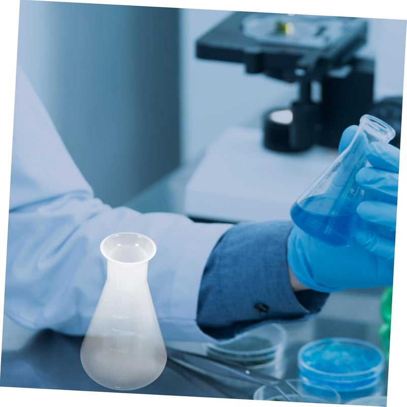 VALICLUD 2pcs 500ml Plastic Wide Mouth Erlenmeyer Flasks for Laboratory Chemistry Experiment Mixing - Image 4